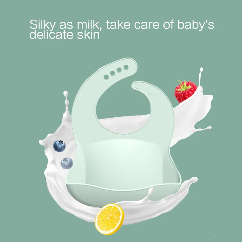 Bavoir bébé en silicone Ajustement réglable Bavoir imperméable à l'eau