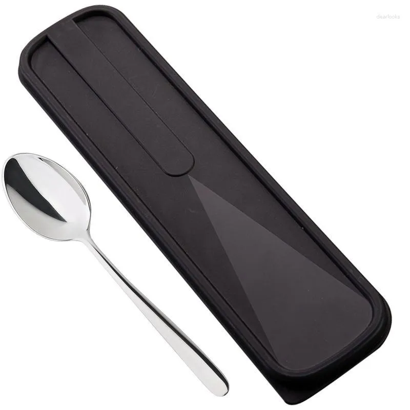 Servis uppsättningar bärbara bestick container bordsartiklar med lådans resetillbehörssked för gaffel pinnar för vuxna för vuxna