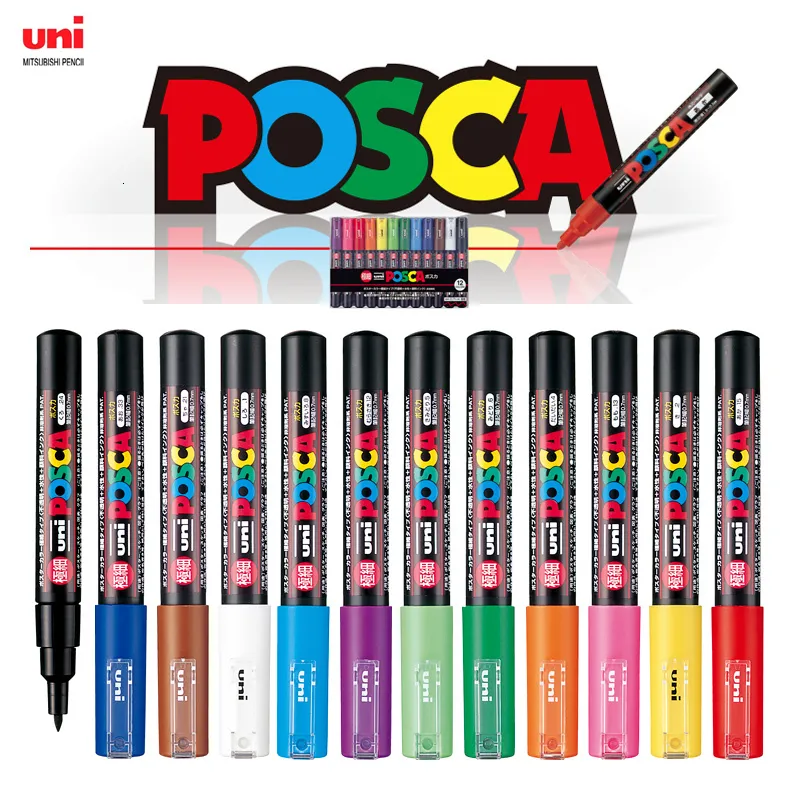 Wholesale UNI POSCA Hand Clip Studio Painted Clip Studio Paint Marker Pen  Set PC 1M, PC, 3M, PC To 5M Ideal For POP Advertising, Posters, Graffiti,  And Note Taking Art Supplies 230626