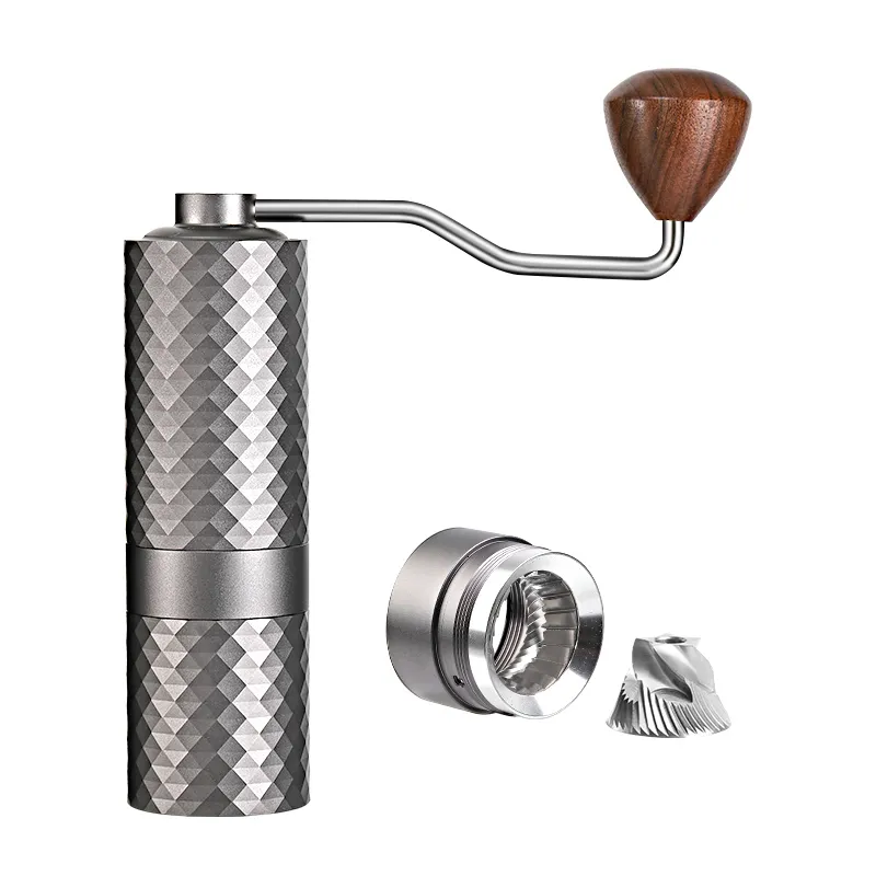 Premium Manual Coffee Grinder - Stainless Steel Burr, Hand Crank Mill ...