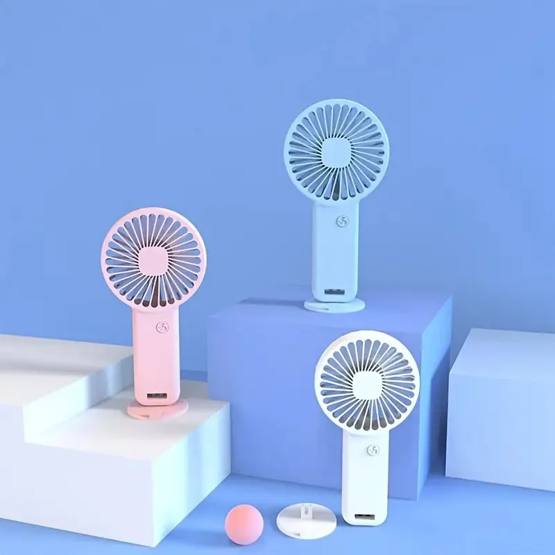 1pc USB Rechargeable Handheld Fan, Portable Desktop Fan, Low Noise Cell Phone Stand Electric Fan, Small Summer Fan Gift