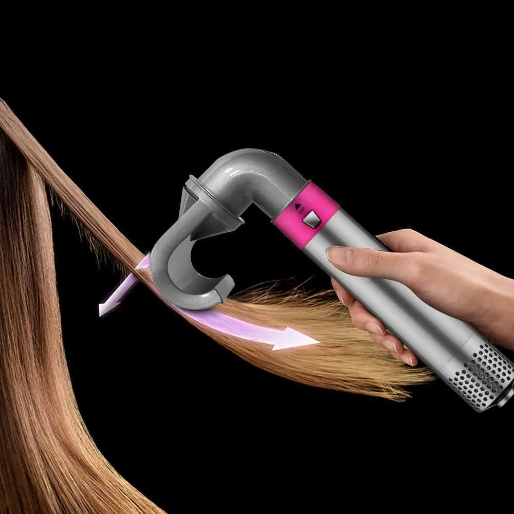 8 in 1 Electric Hair Dryer Brush Negative Ions Blow Dryer Comb, 2024 Hair Styler Hairdryer Hair Blower Brush Salon Dryers Curling Iron for Wet & Dry Hair, Aluminum, EU Plug