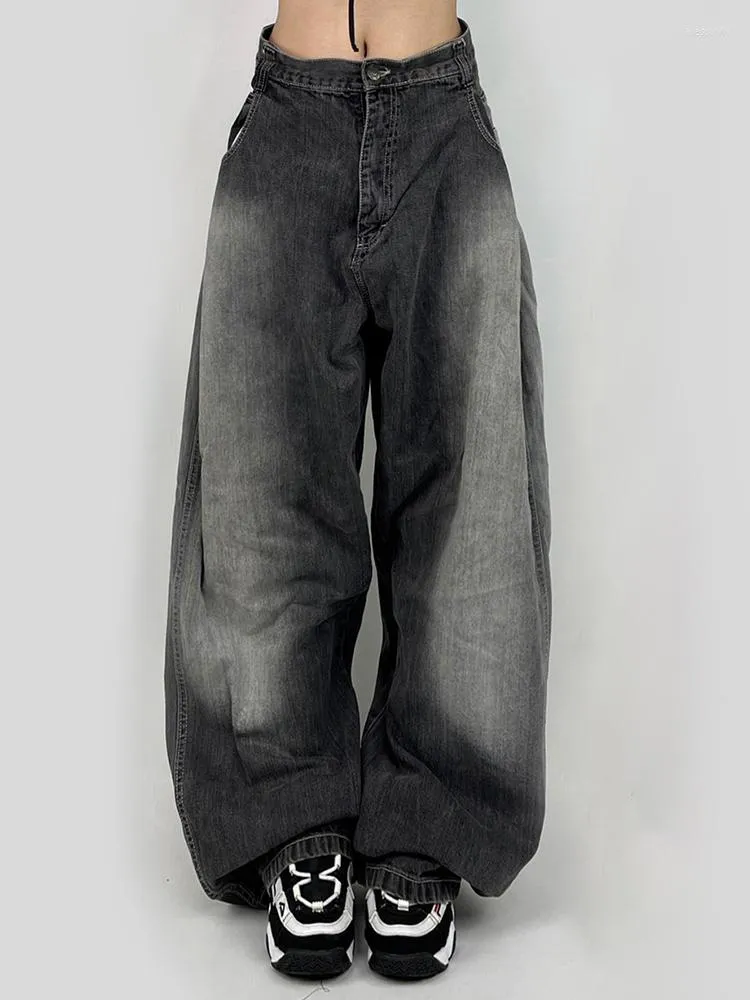 Jeans da donna WeiYao Streetwear Donne oversize Baggy Vita alta Pantaloni cargo in denim a gamba larga Harajuku Y2k Vintage Mom Stile coreano