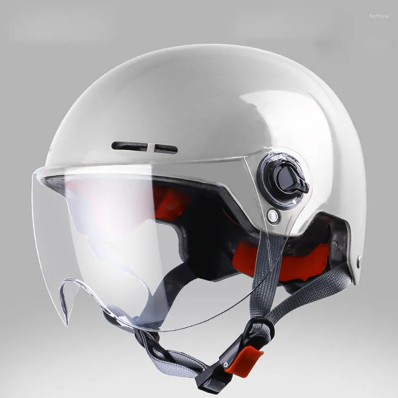 Motorrad Helme Sommer Erwachsene Elektrische Halb Helm Roller Motor Crash  Helm Oder Moto Bike Sonnenschirm Sonnenschutz Von 35,48 €