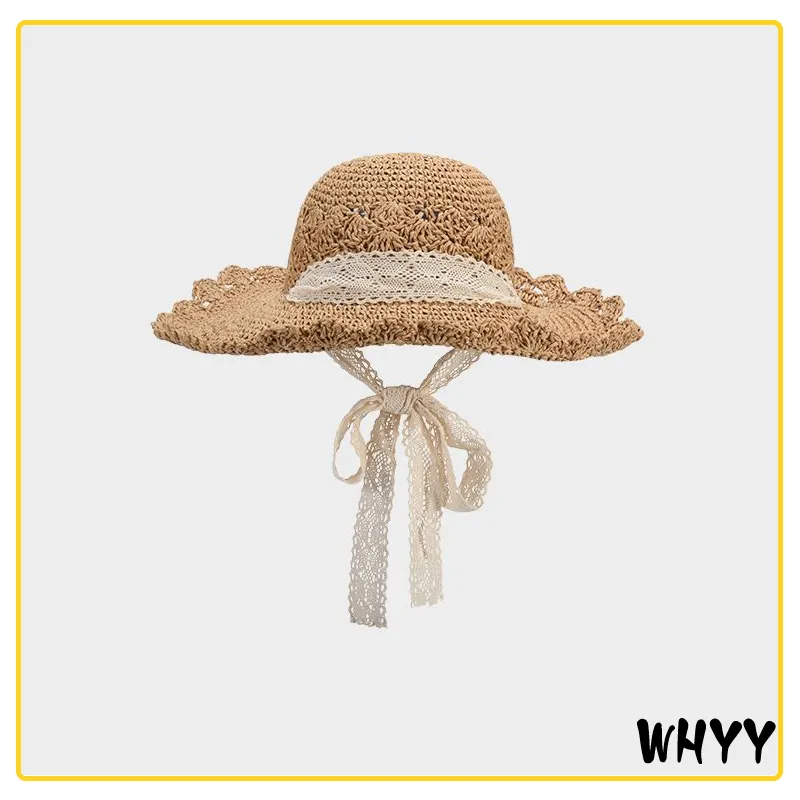 Летняя шляпа от солнца с широкими полями для женщин, пляжная соломенная шляпа с защитой от ультрафиолета, женская уличная летняя панама, кепка, шляпа с костяной вставкой Feminino