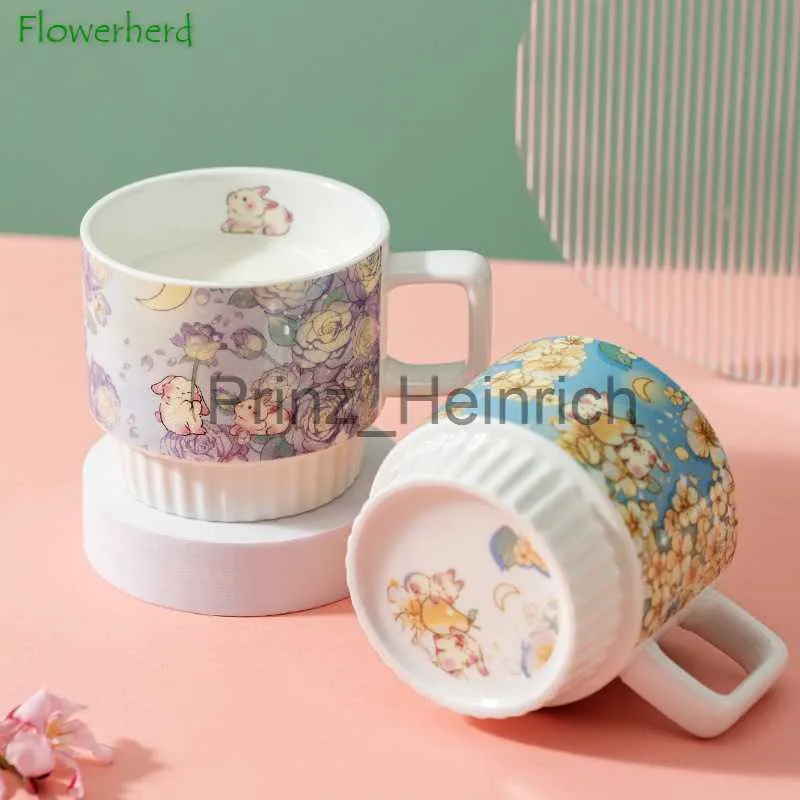 tasse en verre coloré tasse en verre avec motif de fleur lunettes