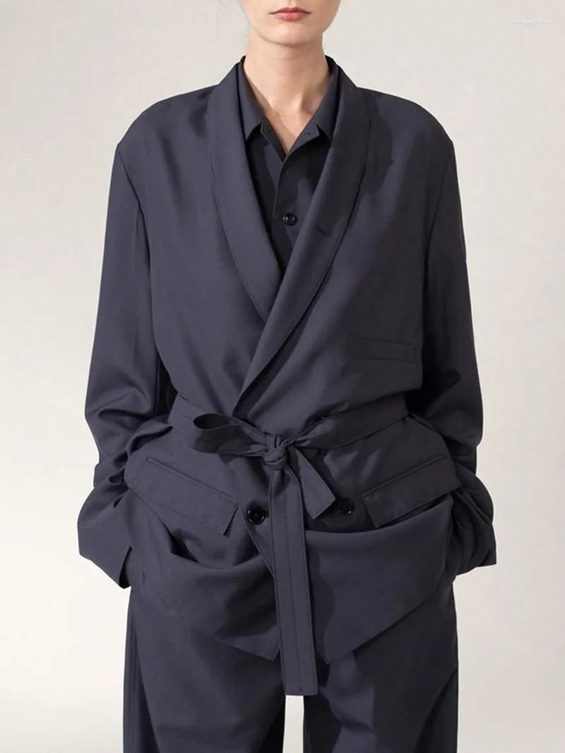 Kadın Takım Elbise Kadın Kadın Zarif Çentikli Blazer Ceket 2023 Sonbahar Bayanlar Kruvaze Uzun Kollu Moda Ofis Giyim