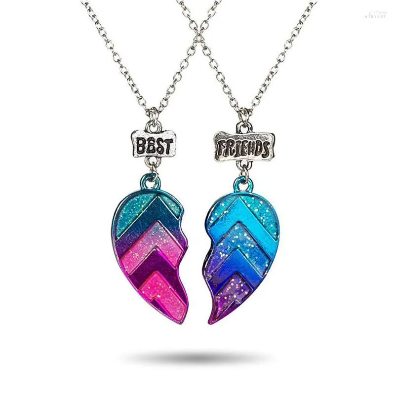 Collane Del Cuore Dellamicizia 2 Collane A Sospensione Mezzo Cuore In Acciaio Inossidabile Bambini Da 11 6 DHgate