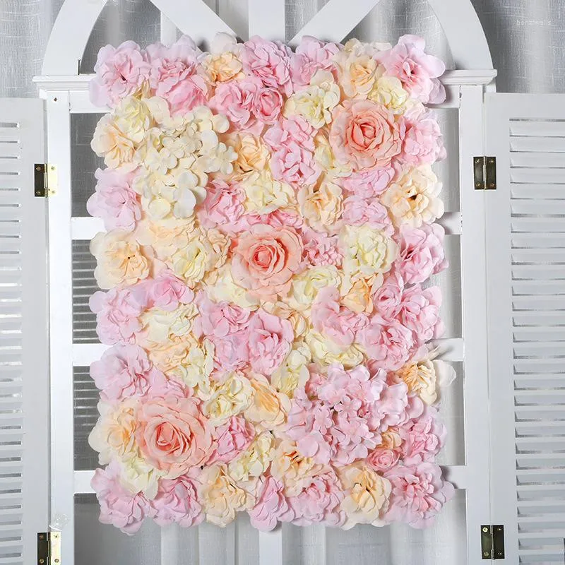 Dekorativa blommor Simulerat blommor Arrangemang Bröllop Bakgrundsdekoration Rose broderad kulvägg