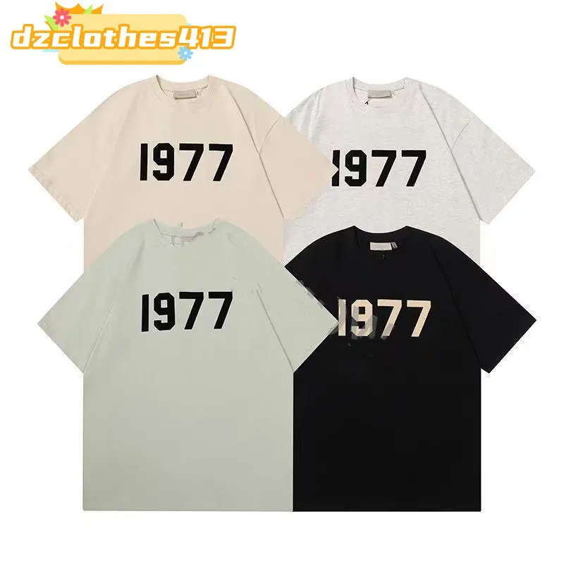 21SS Designer Tide T Shirts Chest Letter Laminerad tryck Kort ärm High Street Loose Overize Casual T-shirt 100% Pure Cotton Tops Essentail Hoody Tshirt WMRC