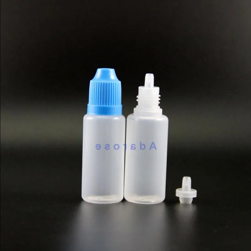 100 st 15 ml Gratis frakt LDPE -plastdropparflaskor med barnsäkra Safe Caps Tips Safor Squeezable Bottle Short Nipple UKTXE