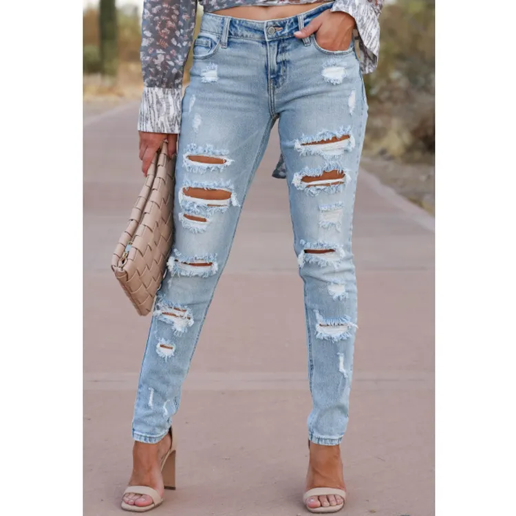 Judy Blue Tia Destroyed Skinny Fray for Us Distressed Tummy Control Jeans