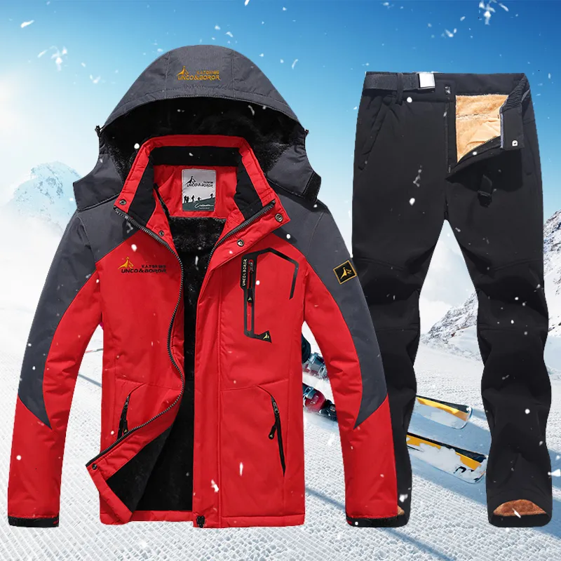 Combinaison de Ski d'hiver pour hommes veste de Ski imperméable pantalon  ensemble coupe-vent garder au chaud en plein air neige Ski et snowboard  veste