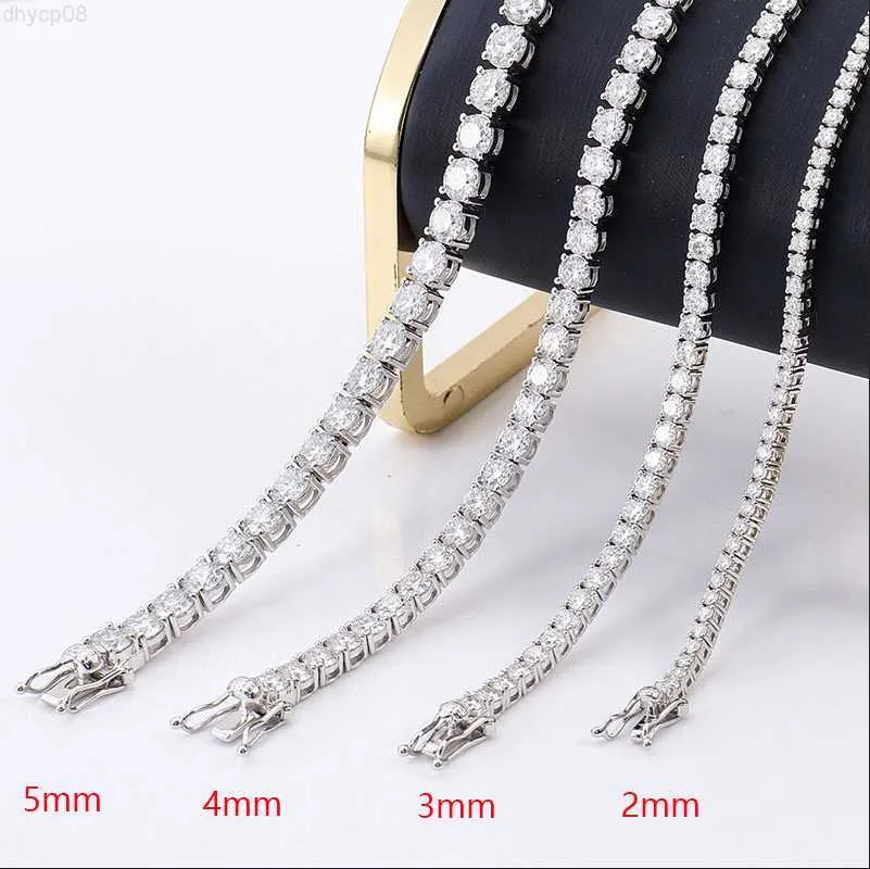 Designer Sieraden Miami Hip Hop 925 Sterling Zilver 2mm 3mm 4mm 5mm D VVS Moissanite Tennis ketting Armband Ketting