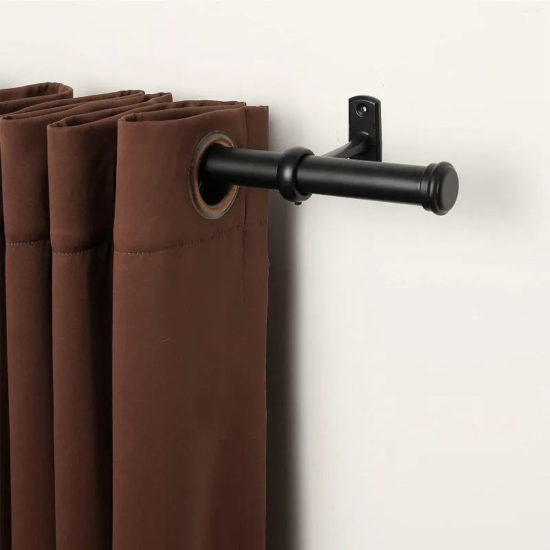 Sacos de armazenamento Suportes de haste de cortina montados no teto Suporte resistente para suporte de 1 polegada (conjunto de 2 pretos)