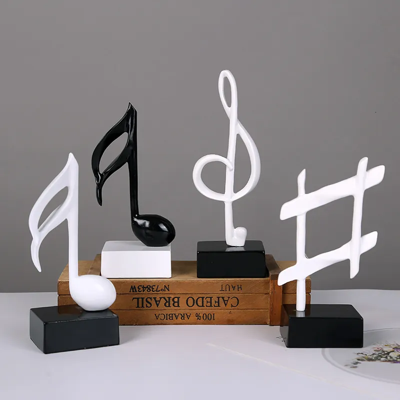 Decorative Objects Figurines musical notes resin statue Wine cabinet home decor living room decoration Modern study objects parlor vintage figurines 230627