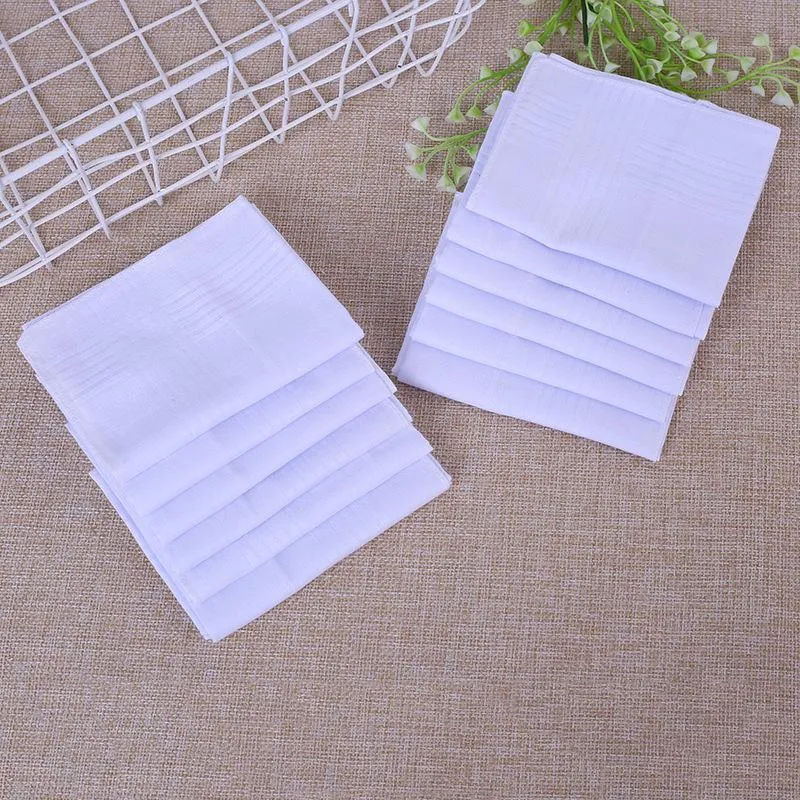 Serviettes 6pcs Mentils de mouchoirs blancs 100% coton carré super doux lavable à la poitrine de poitrine de serviette carré 40x40cm