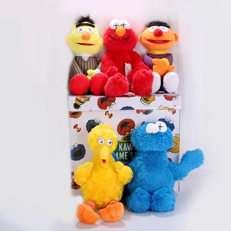 Plyschdockor 1 st 60cm tecknad anime sesam street elmo monster big fågel fylld plysch leksak docka för baby barn flicka födelsedagspresent 230626