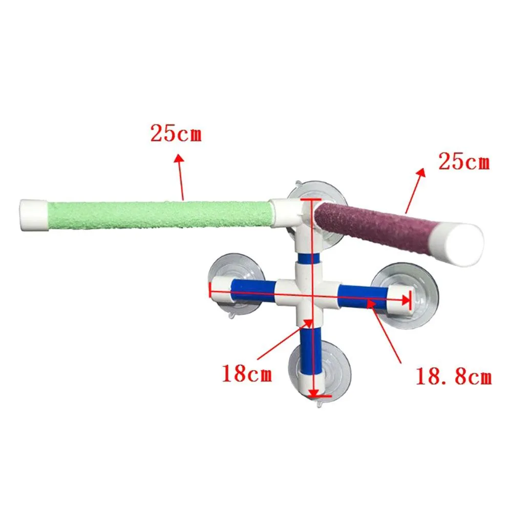 Toys de sucção Copas de pet birds papagaio banheira chuveiro barra de plataforma dupla bastão de pata de moagem estação de suporte interessante