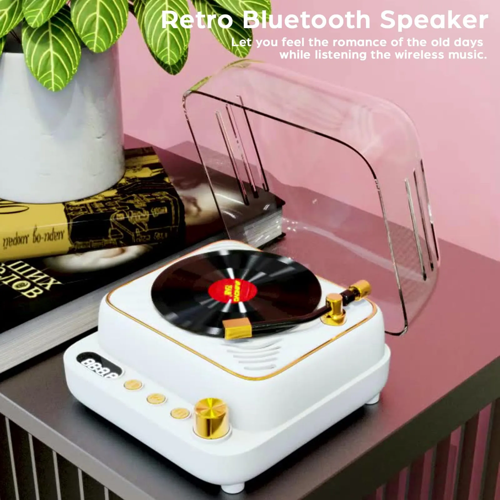 Retro Bluetooth głośnik Vintage Vinage Winyl Player Player Portable Bezprzewodowy głośnik z Bluetooth 5.0 Wsparcie TF U.