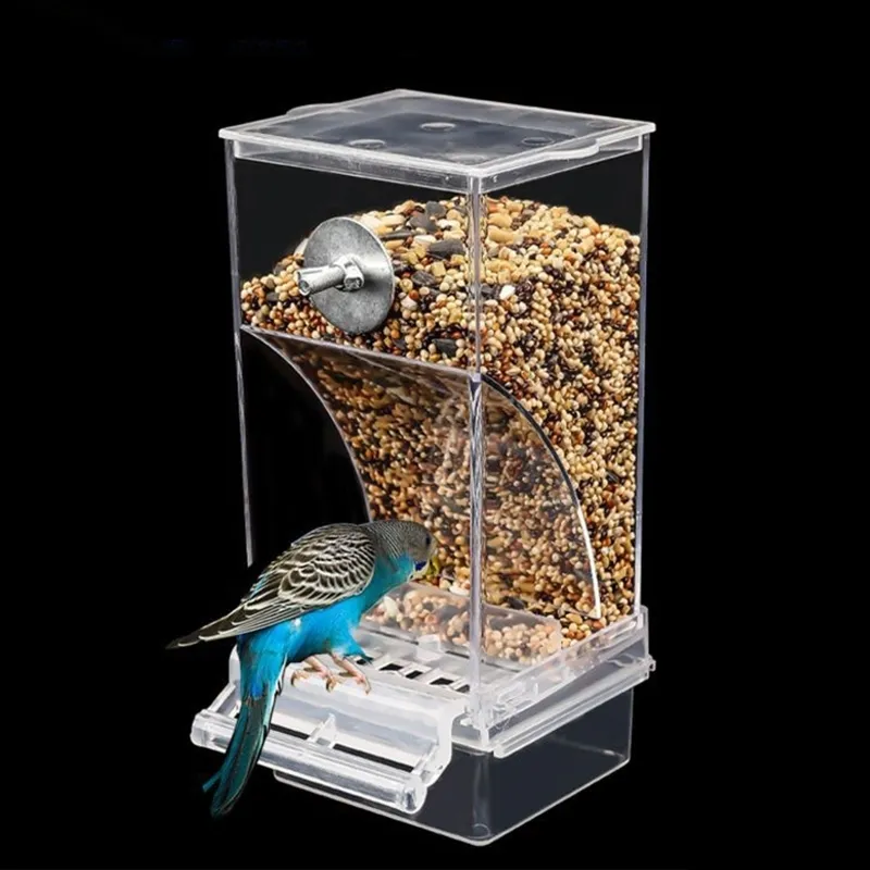 Garden Decorations Bird Pet Automatisk matare Splash Proof Cage Accessories Matbehållare för Parakeet Canary Finch 230626