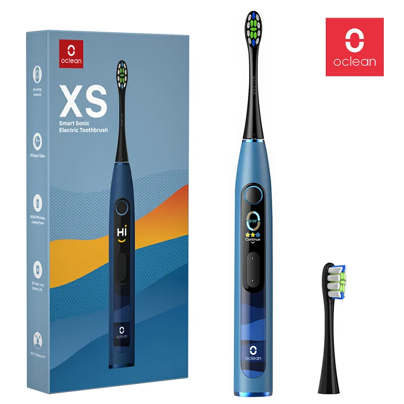 Escova de dentes Oclean XS Sonic elétrica recarregável para clareamento dental Smart Display Escova dental automática para adultos Kit de cuidados orais 230627