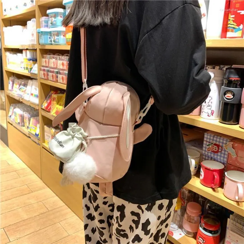 Evening Bags 2023 Japanese Kawaii Cute Funny Personality Creative Doll Drawstring Fur Ball Shoulder Bag Messenger Female