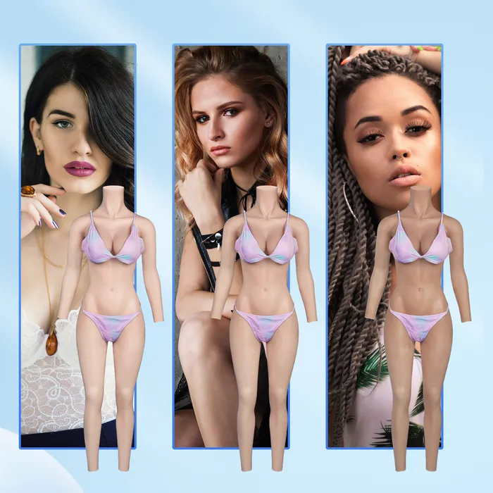 Combinaison Complète En Silicone Pour Le Corps Avec Fausses Poitrines Taille C/E - Pour Crossdressing - Taille XL