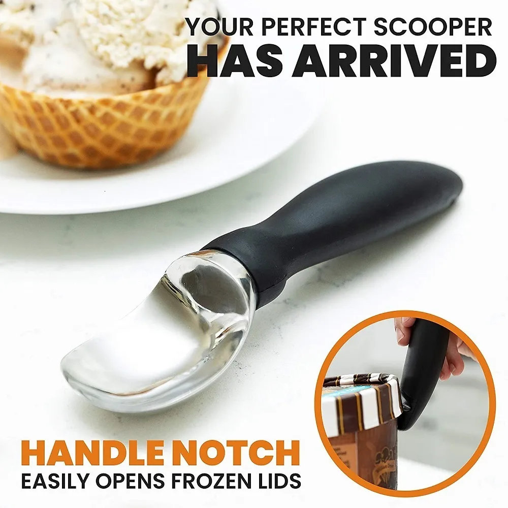 Инструменты для мороженого Creative Scoop Fruit Digger Ball Maker Замороженный йогурт Печенье Десертные ложки с антипригарным покрытием Home Restaura Kitchen Gadget 230627