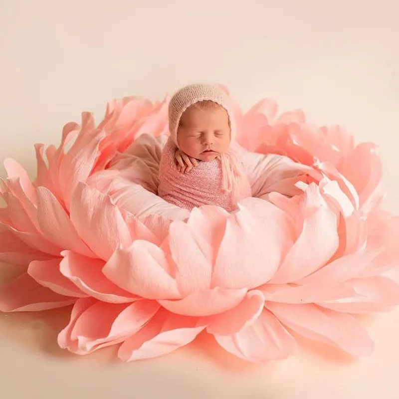 Lembranças born P ography Props Baby P o Flower Blanket Leve Acessórios Almofada Lotus Posing Shoot 230626