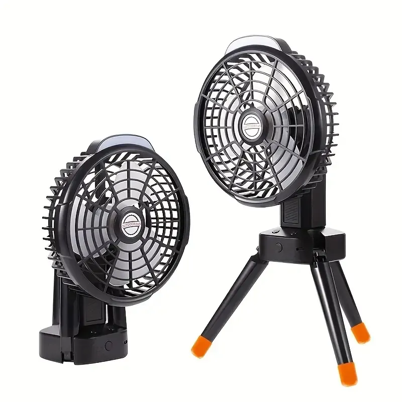 Ventilatore per esterni con una grande capacità di 7800 mAh, treppiede pieghevole con testa oscillante, ventilatore per tenda da campeggio USB, picnic per la pesca, uso interno ed esterno