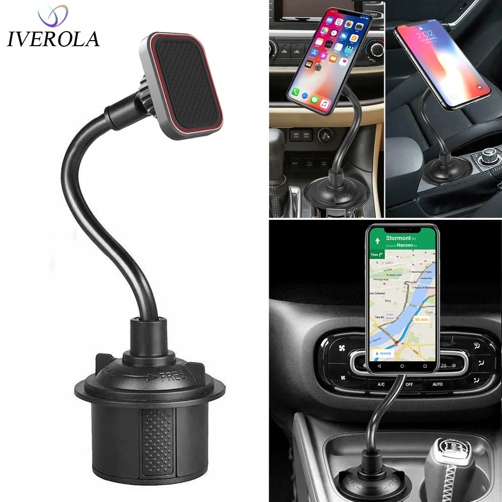 Portabicchieri per auto Univerola Supporto per telefono con collo più lungo Culla di rotazione 360 per iPhone XS Portabicchieri regolabile Supporto per telefono