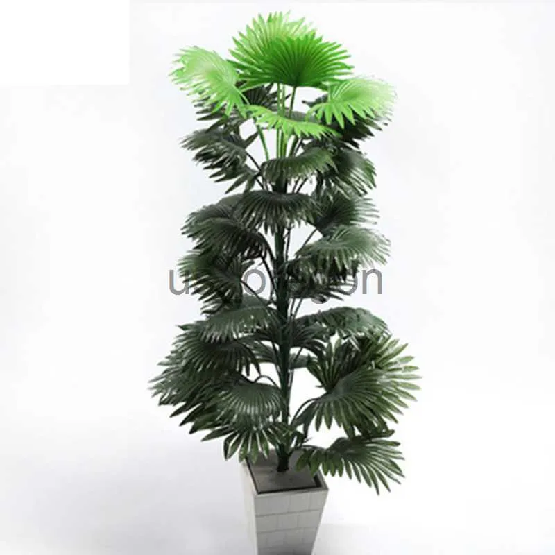 Decorative Objects Figurines 90cm Large Artificial Plant Tropical Palm Tree Leaves Monstera Coconut Tree Without Pot For Balcony Garden Home Decor Fake Plant