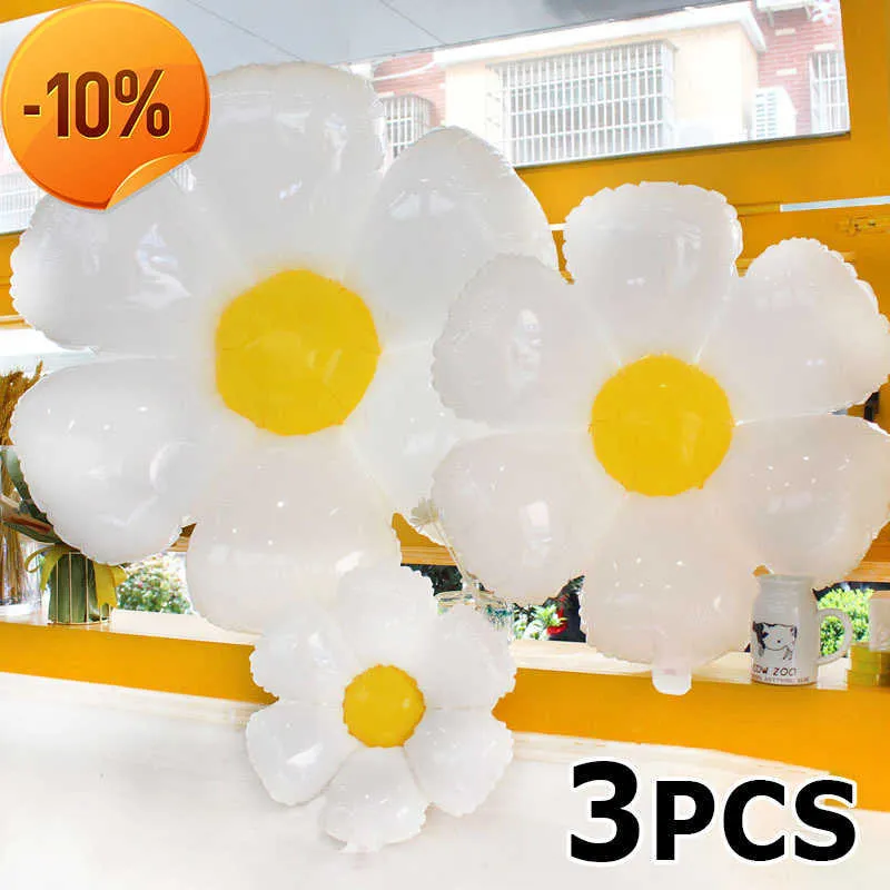 Latest White Daisy Flower Balloons Multi Size Sunflower Foil