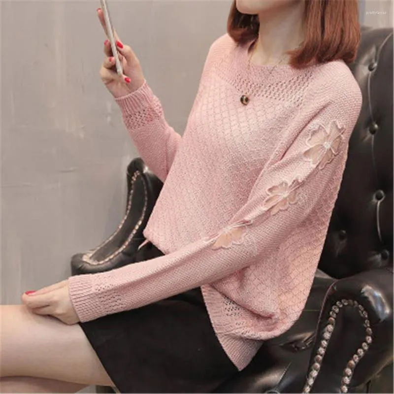 Kobiety swetry Summer Kobieta z dzianiny puste pullovers Tops Modna jesień Jumper Sweater O-Neck Cute Girl