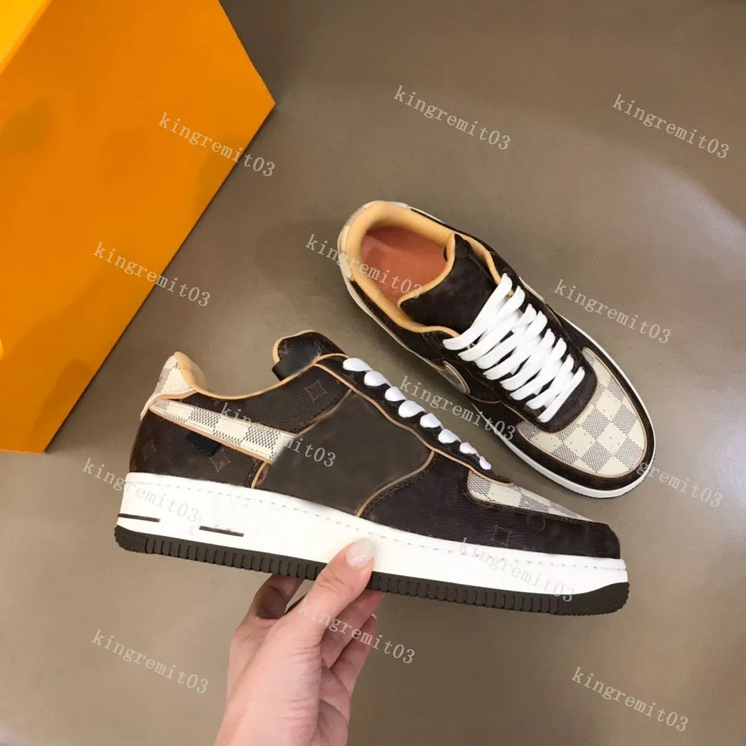 Vintage Skate Men Designer Trainer Leather Casual Shoe Classic Calfskin Sneakers Combination Fashion Sneaker Print Shoes with Box 26299 s