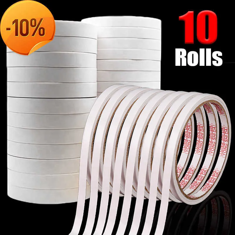 Latest 10Rolls Strong Double Sided Tape White Glue Stickers Self Adhesive  Faced Adhesive Tapes For Home DIY Craft Tools Office Supplies From  Alpha_officialstore, $0.63
