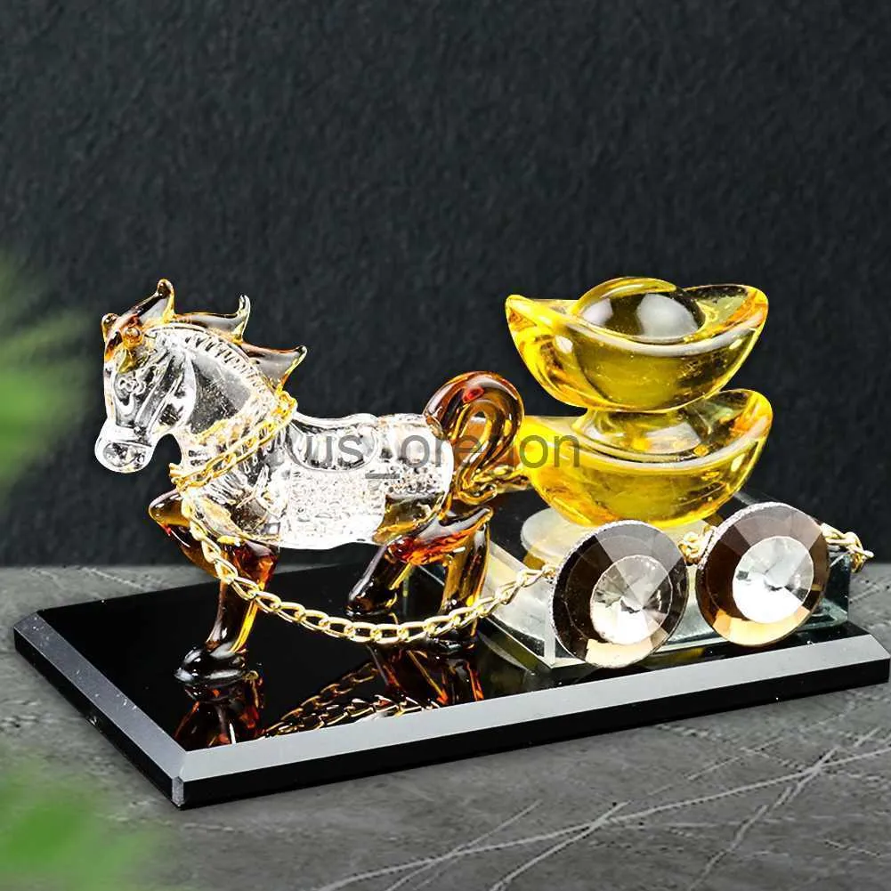 Oggetti decorativi Figurine Squisito Zodiaco Cavallo Tesoro Ornamenti di cristallo Figurine Scrivania Auto Accessori per la decorazione della casa Fermacarte Regalo artigianale Fengshui