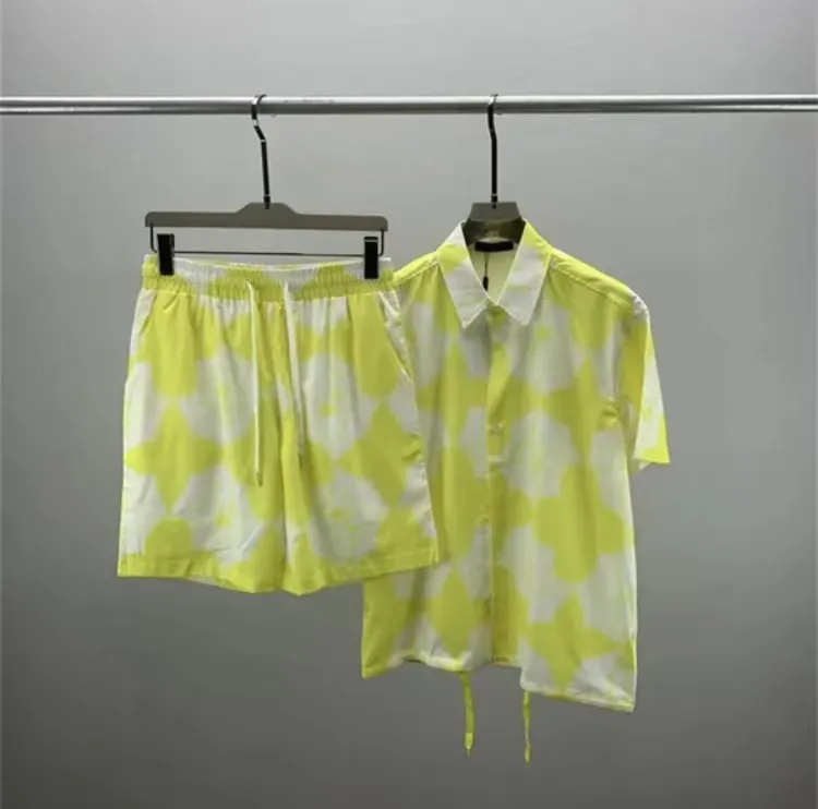 Mens Flower Tiger Print Shirts Casual Button Down Short Sleeve Hawaiian Shirt Suits Summer Beach Designer Dress Shirts M-3XL QW13