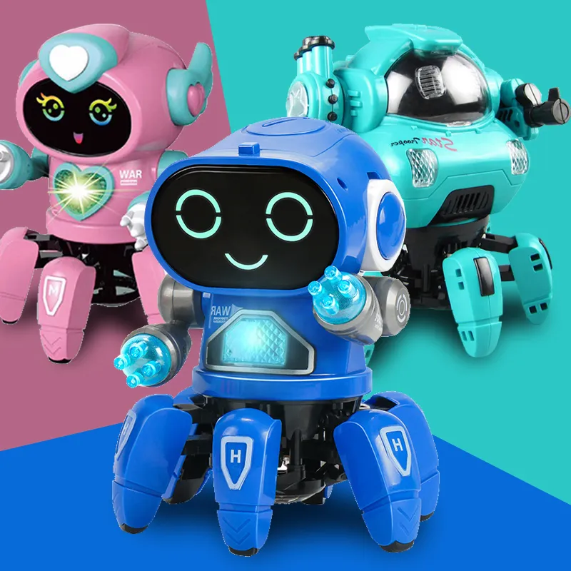 Grappig Speelgoed Dansmuziek 6 Klauwen Robot Octopus Spider Robots Voertuig Verjaardagscadeau Voor Kinderen Kids Early Education Baby speelgoed Jongens Meisjes 230626