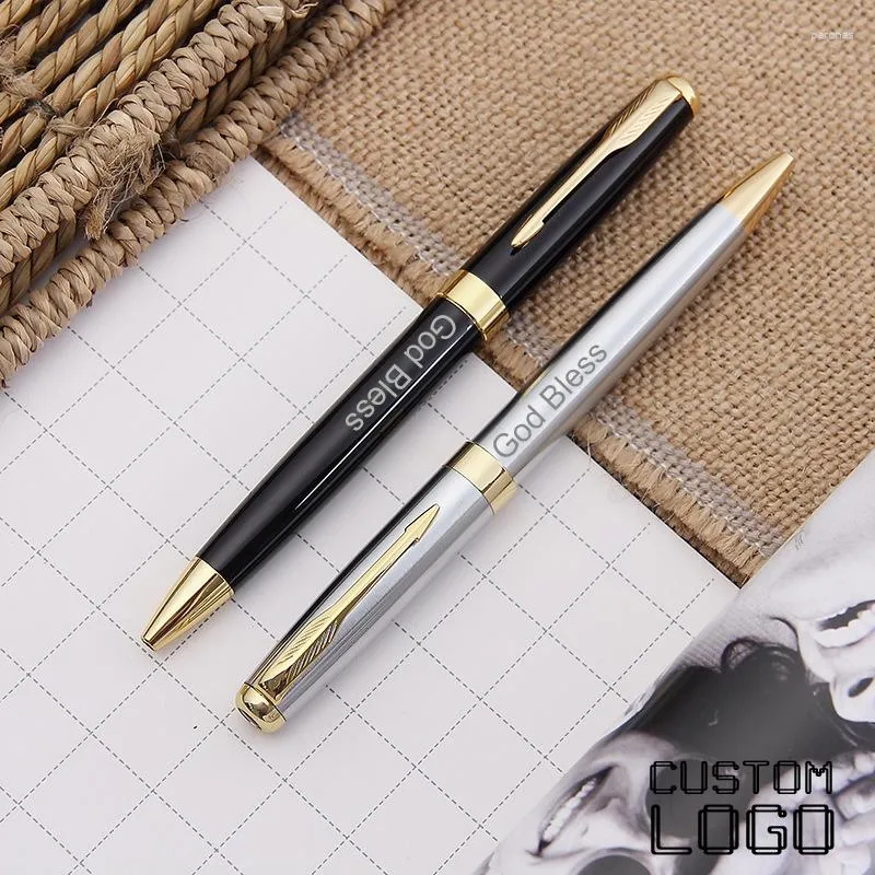 Luxur Metal Rotating Ball Pen School Student Signature Business Advertising Custom Logo Office Stationery Wholesale