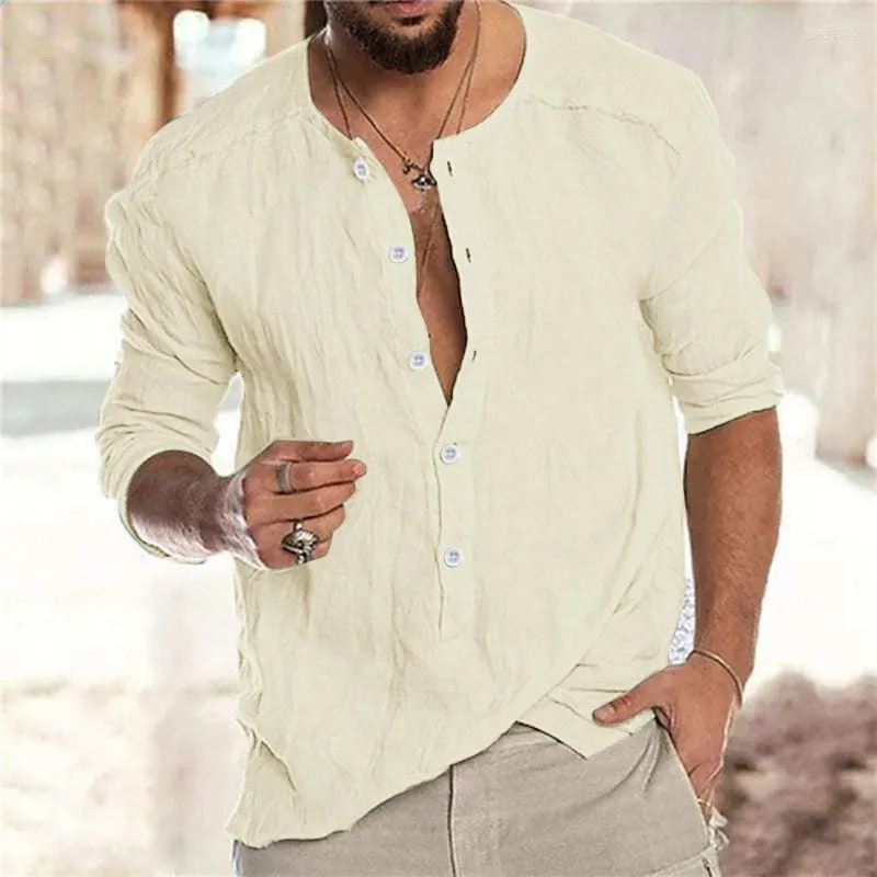 Camicie casual da uomo Colla Body da uomo Leggero per uomo Big Tall Mens Top Camicia a maniche lunghe in cotone spandex