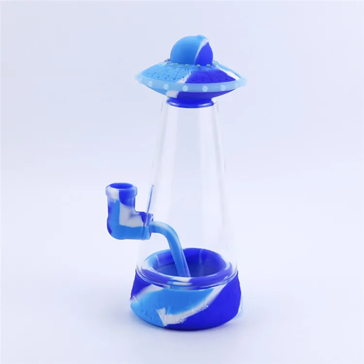 Wholesale Gotoke Hookahs UFO Shape Silicone Water Pipe Random Color Oil Dab Rig Silicone Smoking Accessories