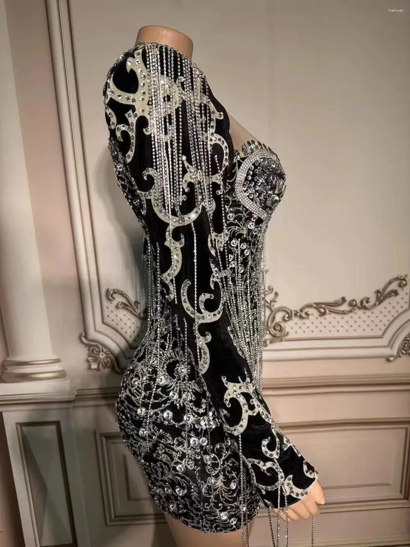 Velvet rhinestone dress sale