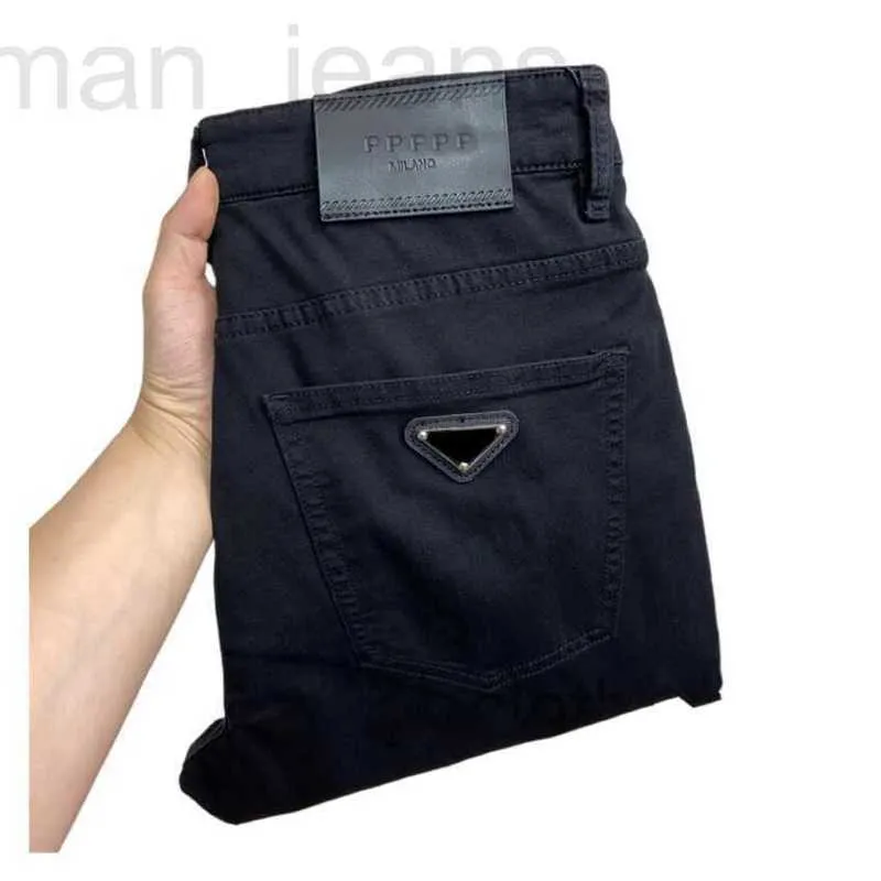 Diseñador de jeans para hombres P-ra Marcas de moda Diseño Pantalones Dre para hombre Original Prdda Estilo correcto Llano Blanco y negro Estiramiento Delgado Busine Casual