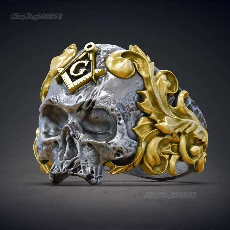 Bijoux électroniques Baosheng bague tête de mort maçonnique bague homme gothique mysticisme gloire