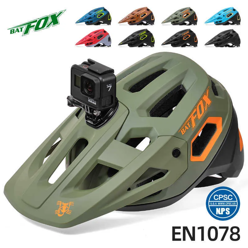 Велосипедные шлемы BAT New Outdoor DH MTB Bicyc Helmet Цельнолитой шоссейный горный велосипедный шлем Сверхлегкий гоночный велосипедный шлем HKD230626