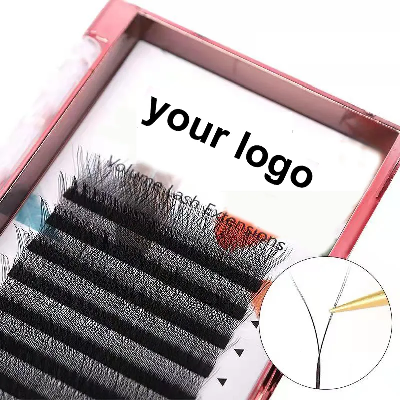 Outils de maquillage Private Label Y Volume Lashes Extensions Cilios YY Easy Fan D Curl Mix Cils Fournitures Épais Naturel Gros 230627