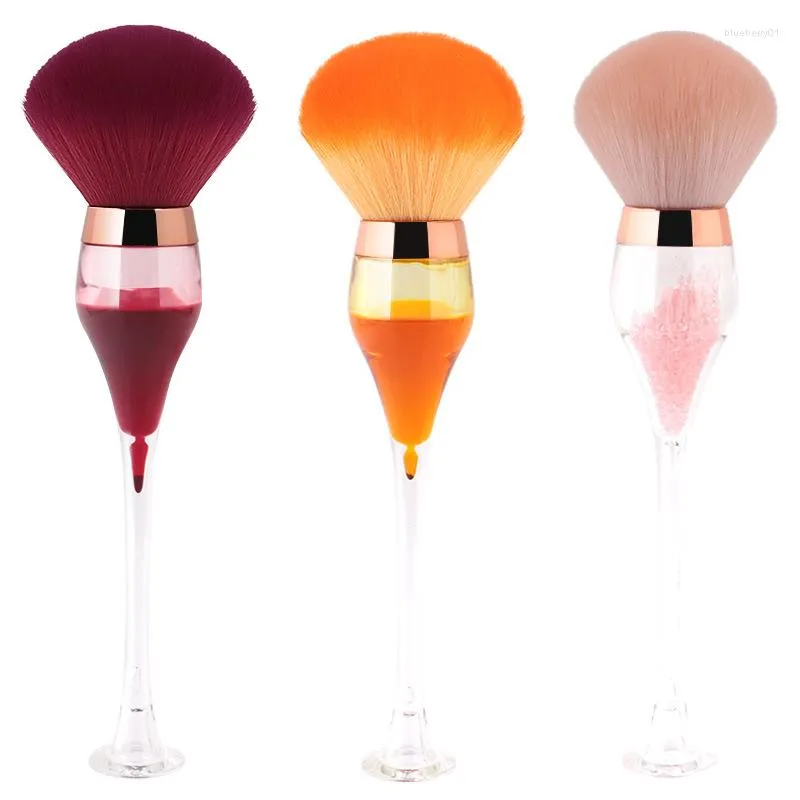 Makeup Brushes Lamjad 1 Piece Powder Red Wine Cup Form Precision Liquid avsmalnande Buffing Sculpting Angled Tools