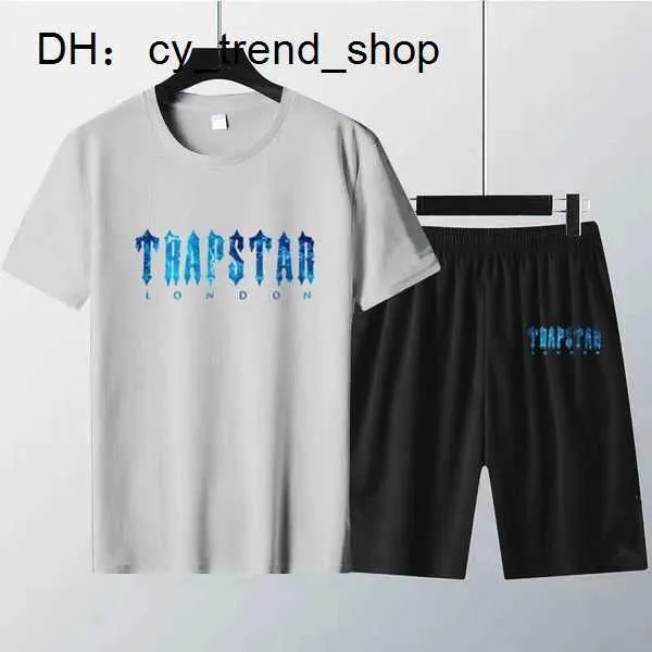 T-shirts pour hommes New Summer Trapstar Shirt and Shorts Set Luxury Brand Cotton Tshirt Print Piece Suit Survêtement Femme Livraison gratuite Z0221 11